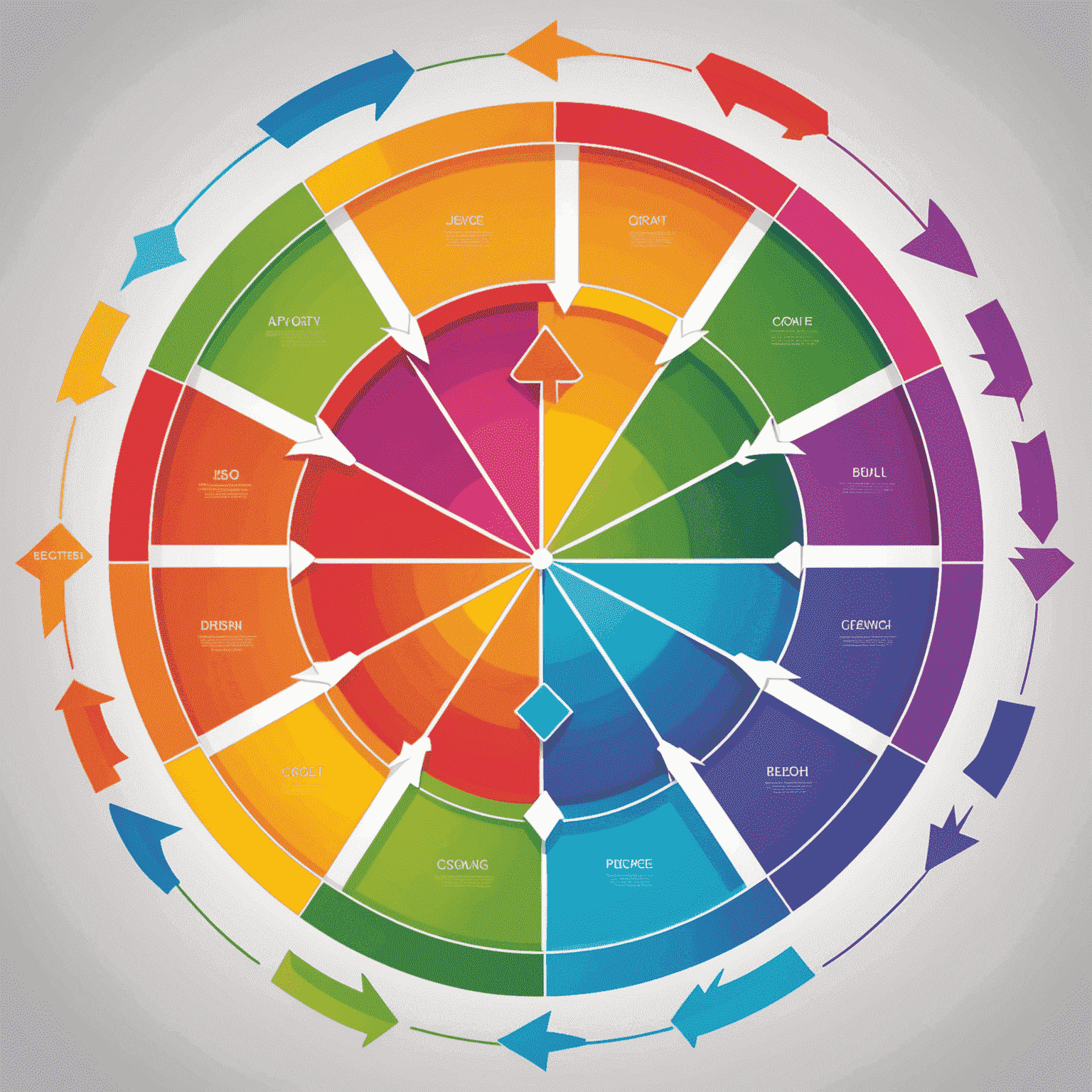 Rueda de color vibrante con flechas que apuntan a diferentes emociones, representando la psicología del color en el diseño web